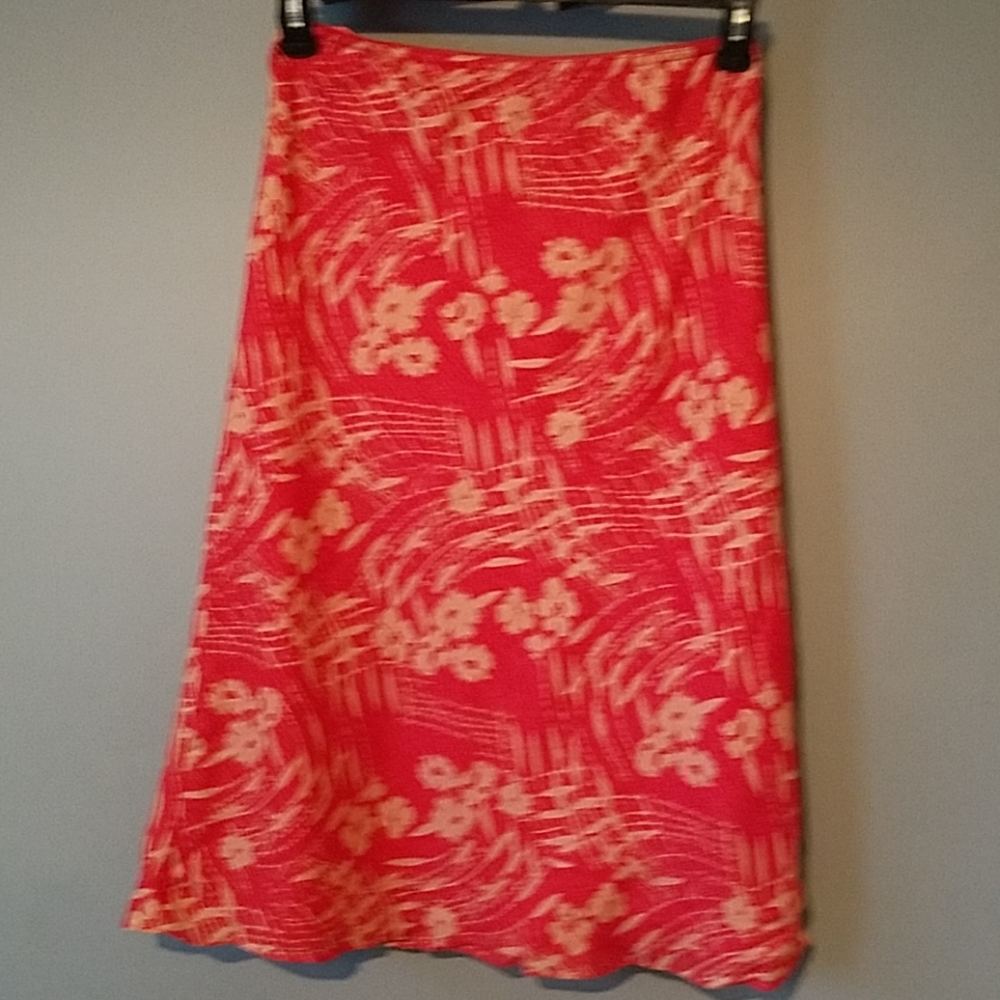 i.e. Petites 100% Silk Skirt MP Red Beige